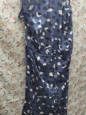 LOFT Navy Blue and White Floral Maxi Dress